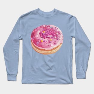 Strawberry Swirl Donut painting (no background) Long Sleeve T-Shirt